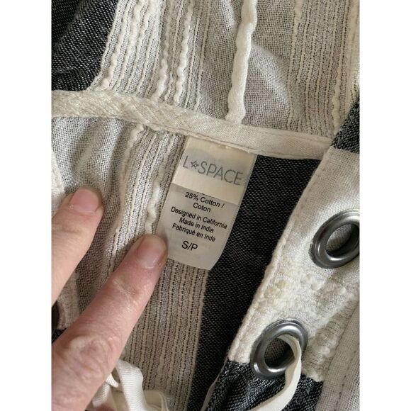 L*SPACE Love Letters Striped Beach Cover Beach Bum Hoodie sz Small - Picture 7 of 11